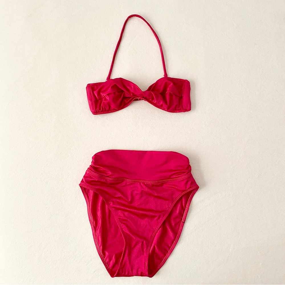 Vintage 80s/90s Red Bandeau High Waisted Bikini NWT